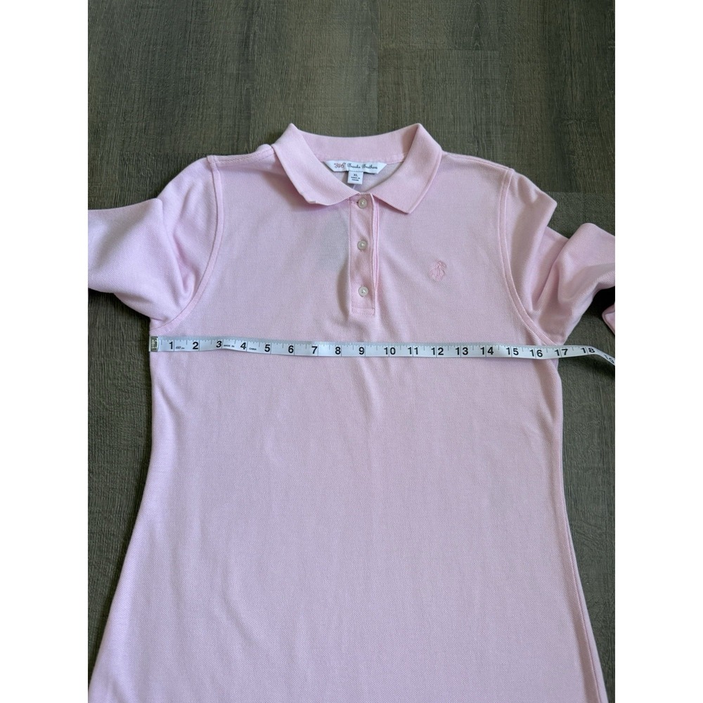 Brooks Brothers Polo Shirt Dress Girls XL Pink Long Sleeve Cotton Casual Preppy - Picture 3 of 8